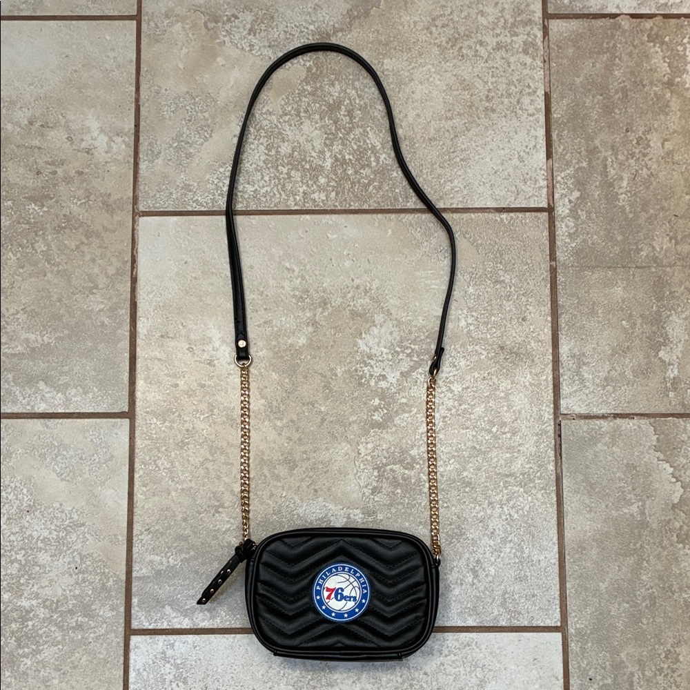 Chic 76ers Crossbody Bag with Gold Accents